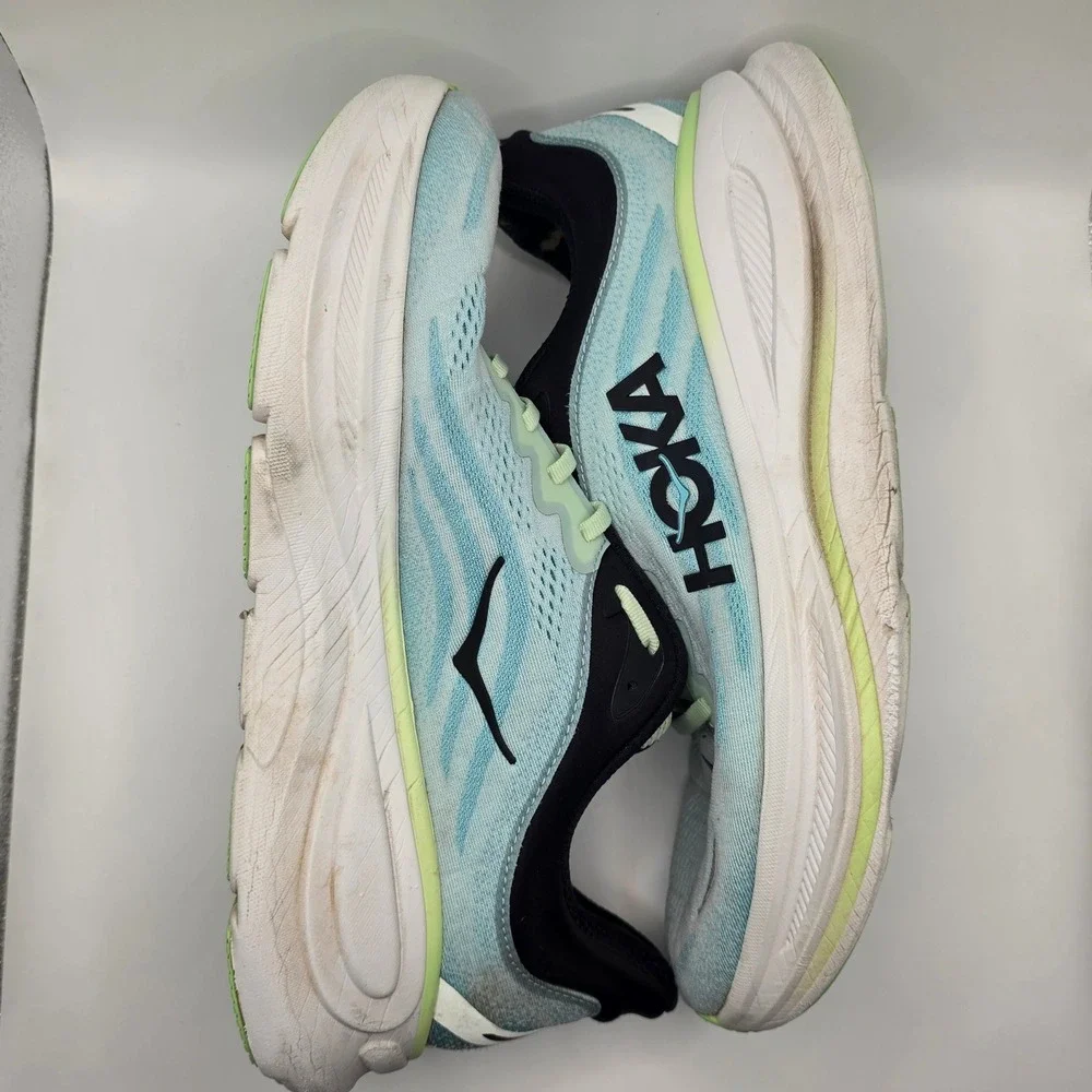 Hoka Bondi 9 Blue Lime Green Running Shoes | Mens 12.5 1162011 LNMT